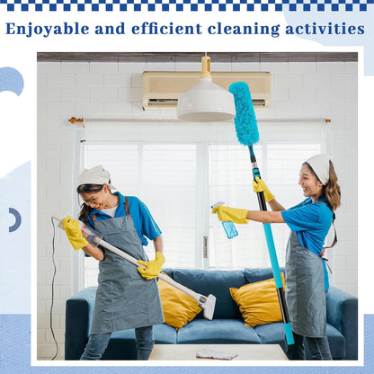 36ft Extra Long High Ceiling Duster with Extension Pole, Long Reach Cleaning Kit for Ceiling Fans, Windows & Cobwebs, Telescoping Pole with 6 Attachments for Home Church Warehouse Cleaning