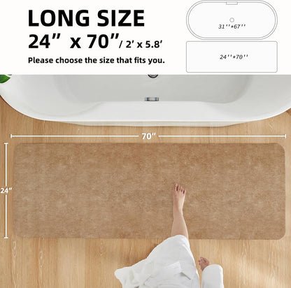TYUU Bath Mat, Bathroom Rugs Non Slip Washable Thin Absorbent Quick Dry Bath Mat Fits Under Door Bathroom Floor Mat Perfect for Bath, Shower, or Sink 16"x24" Dark Grey
