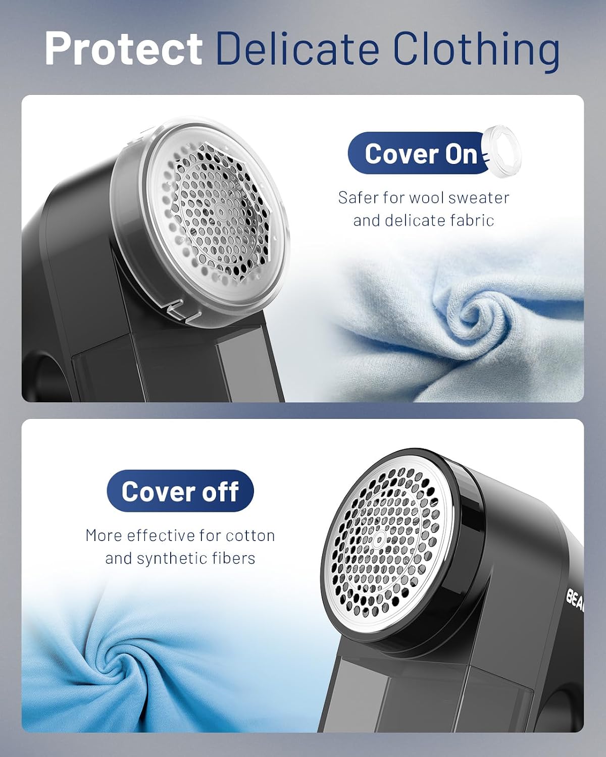 BEAUTURAL Fabric Shaver, Rechargeable Lint Remover for Clothes, Electric Lint Shaver with 6-Leaf Blades, Sweater Shavers to Fuzz, Lint Balls, Pillings, Bobbles for Clothes and Furniture