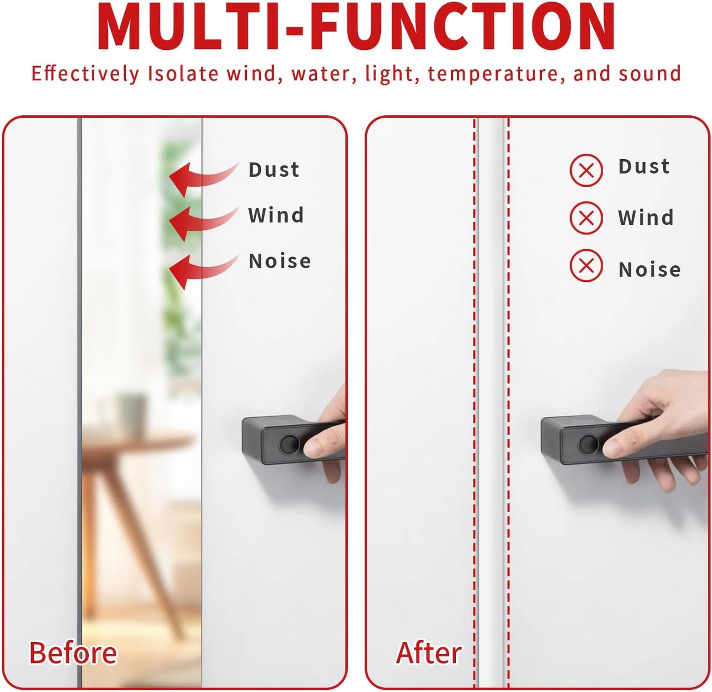 40 Feet Rubber Weather Stripping Door Seal Large Gap, Extra Thick Self-Adhesive D-Shaped Door Weather Stripping Seal Strip for Door Frame Door Insulation Strip Soundproofing (White)