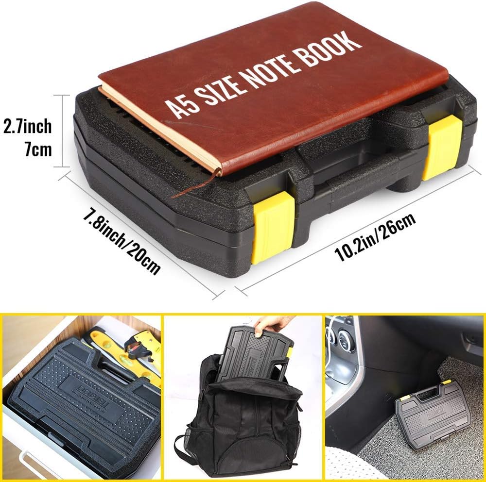 DOWELL 10 Piece Small Tool Kit,Mini Portable Tool Set,Home Repair Hand Tool Kit with Plastic Tool box Storage Case