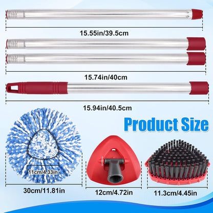 Mop Heads Replacements,Mop Handle,Scrub Brush,Base for Ocedar Rinseclean 2 Tank,Include 2 Microfiber Mops Replace Head,30-58" Adjustable Mop Stick,1 Scrubber Head,1 Spin Base,Bucket not Included