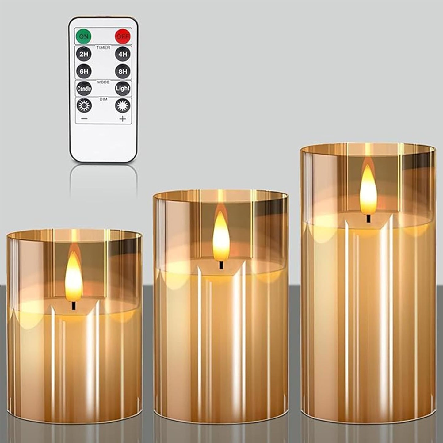 Flickering flameless Candles, Battery Operated Candles with Remote, led Pillar Candles，Electric Candle Set of 3，Christmas Home Wedding Birthday Decor（Ivory White） ﻿ ﻿