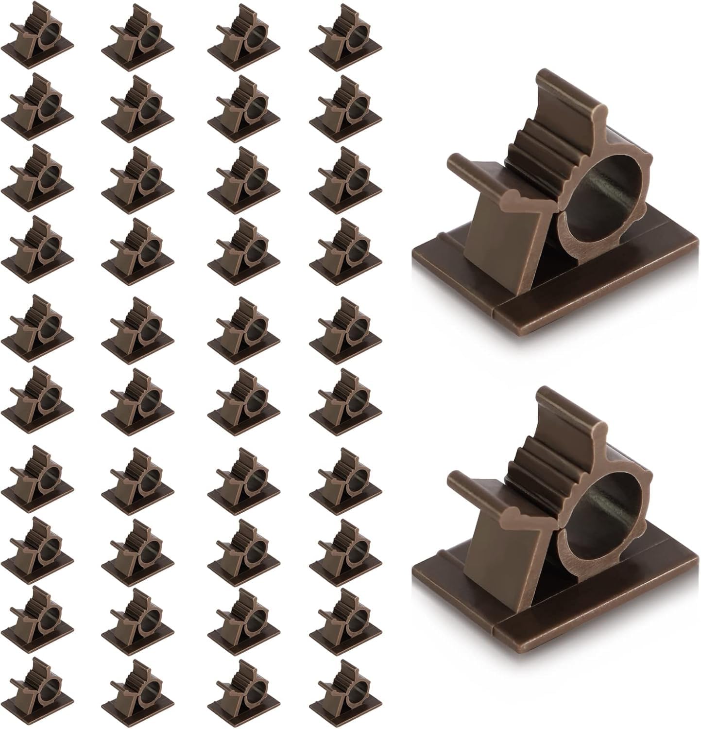 50 Brown Clips Viaky Self Adhesive Backed Nylon Wire Adjustable Cable Clips Adhesive Cable Management Drop Wire Holder
