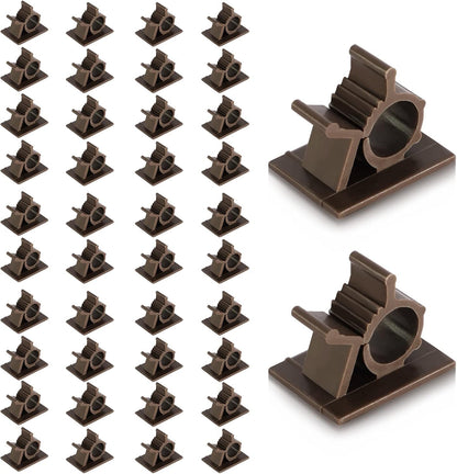50 Brown Clips Viaky Self Adhesive Backed Nylon Wire Adjustable Cable Clips Adhesive Cable Management Drop Wire Holder