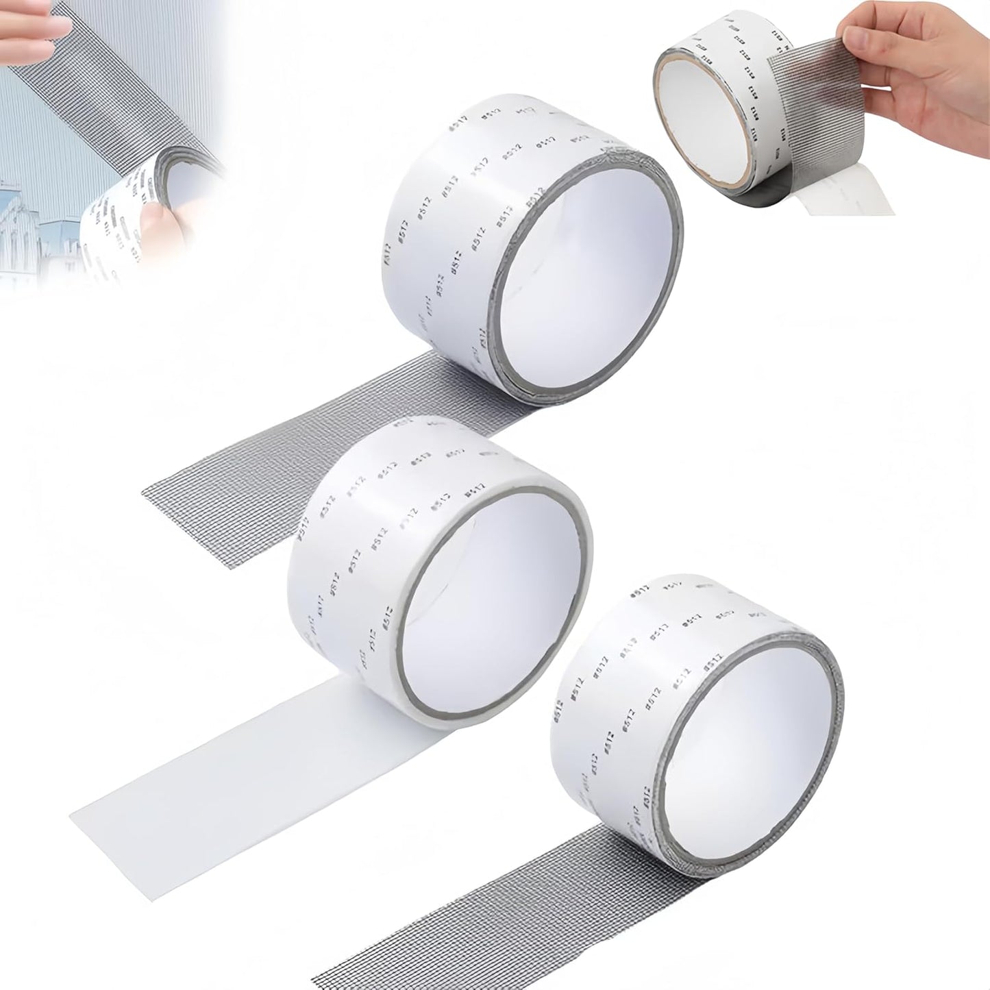 Window Screen Repair Tape, Strong Adhesive Screen Repair Tape Screen Repair Kit Fiberglass Screen Tape Mesh Repair Suitable for mesh Doors and Windows (3 Colors)