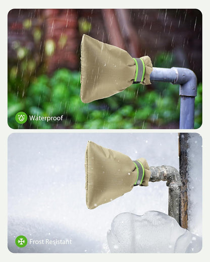 Outdoor Faucet Covers for Winter Freeze Protection, Kanosan 8.3"H X 6.7"W Thickened Reflective Outside Spigots Covers Hose Bib Insulated Sock for Winter Cold Weather, 2 Pack Black