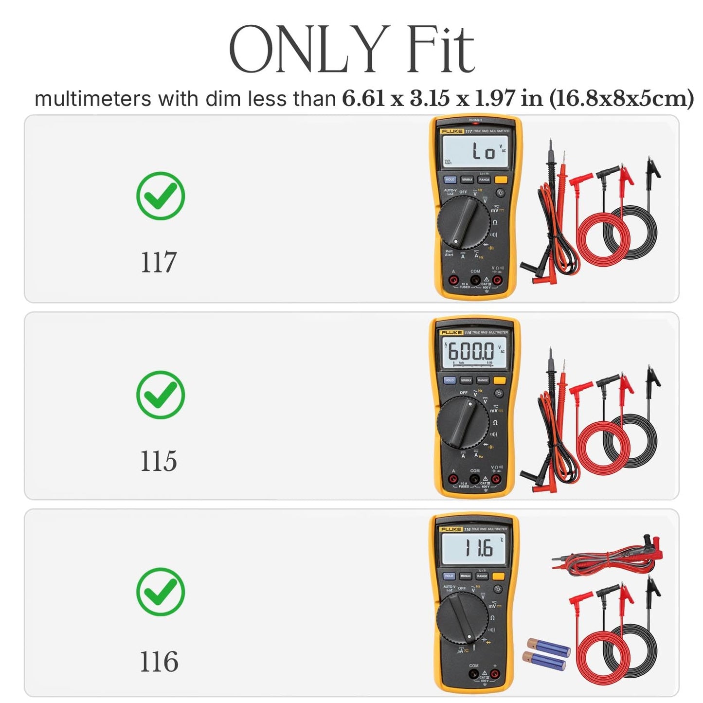 Hard Multimeter Case for Klein MM325/MM420/MM400/MM300/Fluke 117/Fluke 115, Portable Bag for ET140/80023P(Case Only)