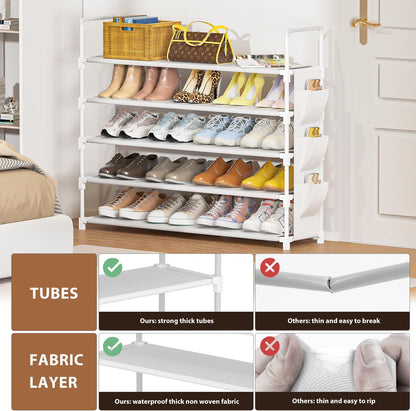 OYREL 5 Tier Shoe Organizer Rack for Closet, Entryway, Garage, Door, Space Saving, Shoe Holder Stand/Tower, Large, 20-25 Capacity