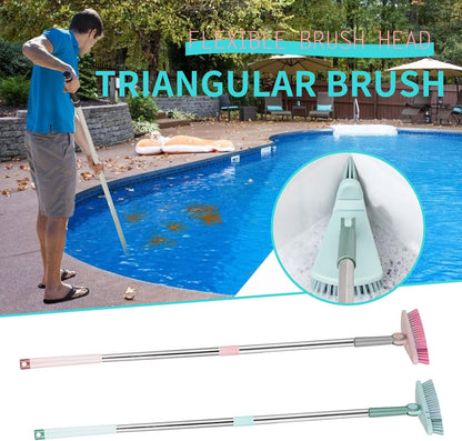 Scalable Cleaning Brush with Long Handle Floor Scrubbers Cleaning Supplies Scrub Brush with Long Handle Bathtub Scrubber for Pool Bathroom Bathtub Toilet Floor Kitchen Bathroom Cleaning Tools (Pink)