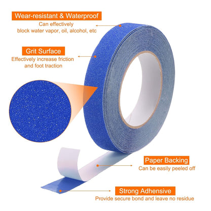 HARFINGTON Anti Slip Traction Tape 2" x 16.4ft Waterproof Non-Slip Grip Tape High Friction Weather Resistant Non Skid Stair Treads Tape for Indoor Outdoor Stair Steps, White