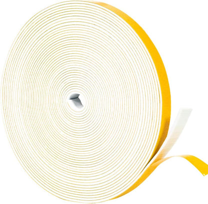 Yotache Weather Stripping Door Seal Strip White 3/8" x1/8", 50Ft Total, Foam Insulation Tape Gasket for Door Frame and Windows, 3 Rolls x 16.5Ft