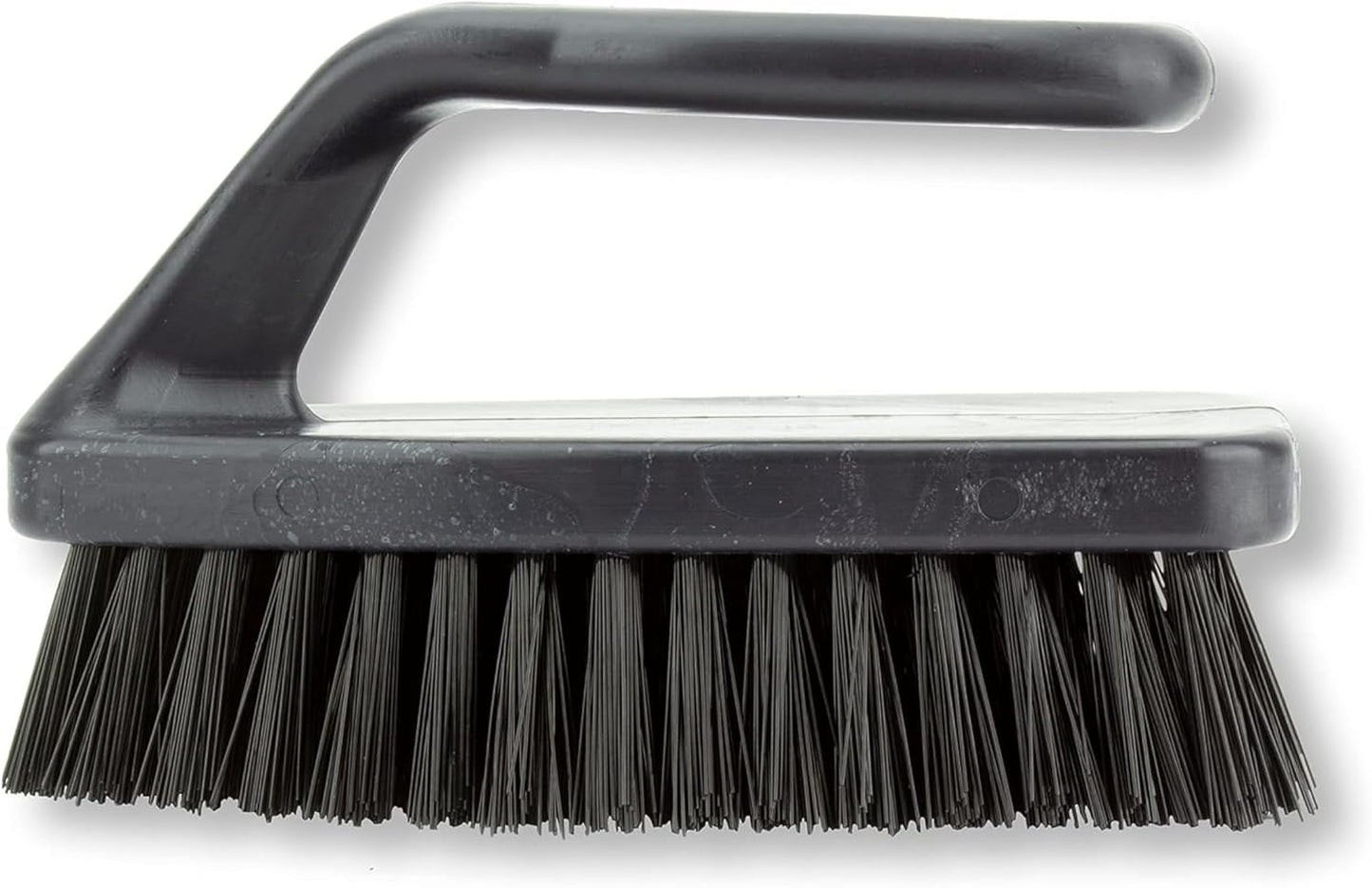 SPARTA Heavy Duty Scrub Brush, Hand Brush with Iron Shape Handle Design for Scrubbing Kitchen Pots and Pans or Bathroom Sink and Shower, 6 Inches, Black, Twin