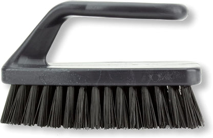 SPARTA Heavy Duty Scrub Brush, Hand Brush with Iron Shape Handle Design for Scrubbing Kitchen Pots and Pans or Bathroom Sink and Shower, 6 Inches, Black, Twin