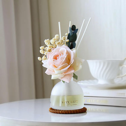 Reed Diffuser Set,4.06 oz Scent Flower Diffuser with 6 Sticks,Home Fragrance,Reed Diffuser for Bathroom Shelf Decor (Jasmine Rose)