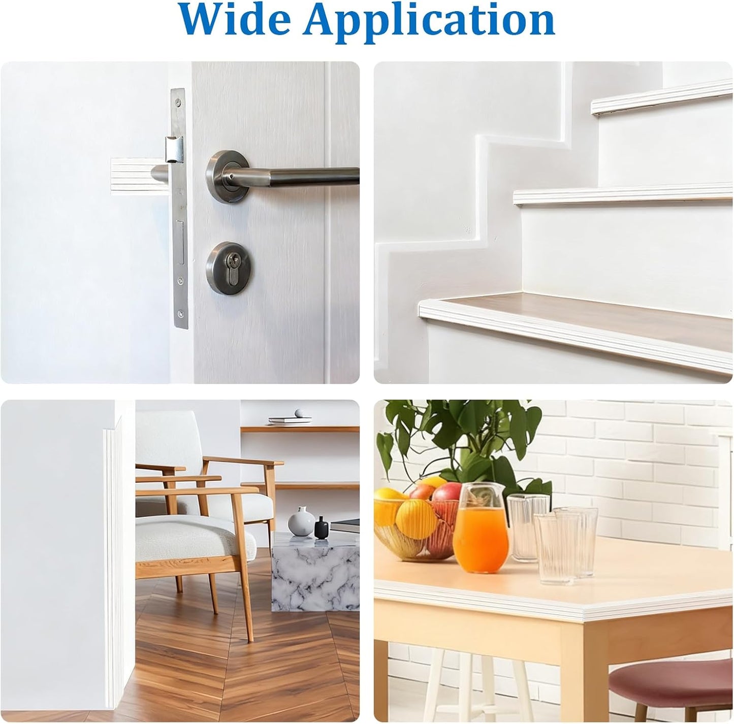 INCREWAY 1Pack Wall Corner Protector, Self-Adhesive Corner Guard Edge Protection Strip, 6.56ft PVC Protector for Wall Furniture Door Frame Table Countertop Cabinet (Clear)