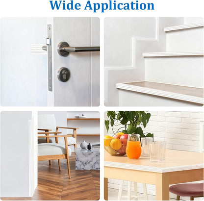 INCREWAY 1Pack Wall Corner Protector, Self-Adhesive Corner Guard Edge Protection Strip, 6.56ft PVC Protector for Wall Furniture Door Frame Table Countertop Cabinet (Clear)