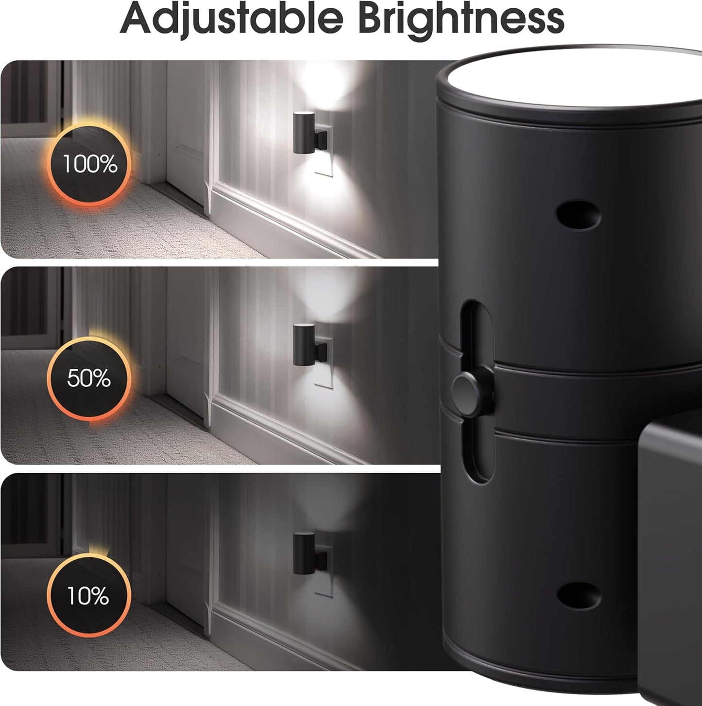 Briignite Motion Sensor Night Light,2 Pack Motion Activated Plug in Night Lights, 0-100LM Dimmable Soft White 3000K, Motion Sensor Light Indoor for Bathroom Hallway Bedroom Stairway Kid Elderly Pet