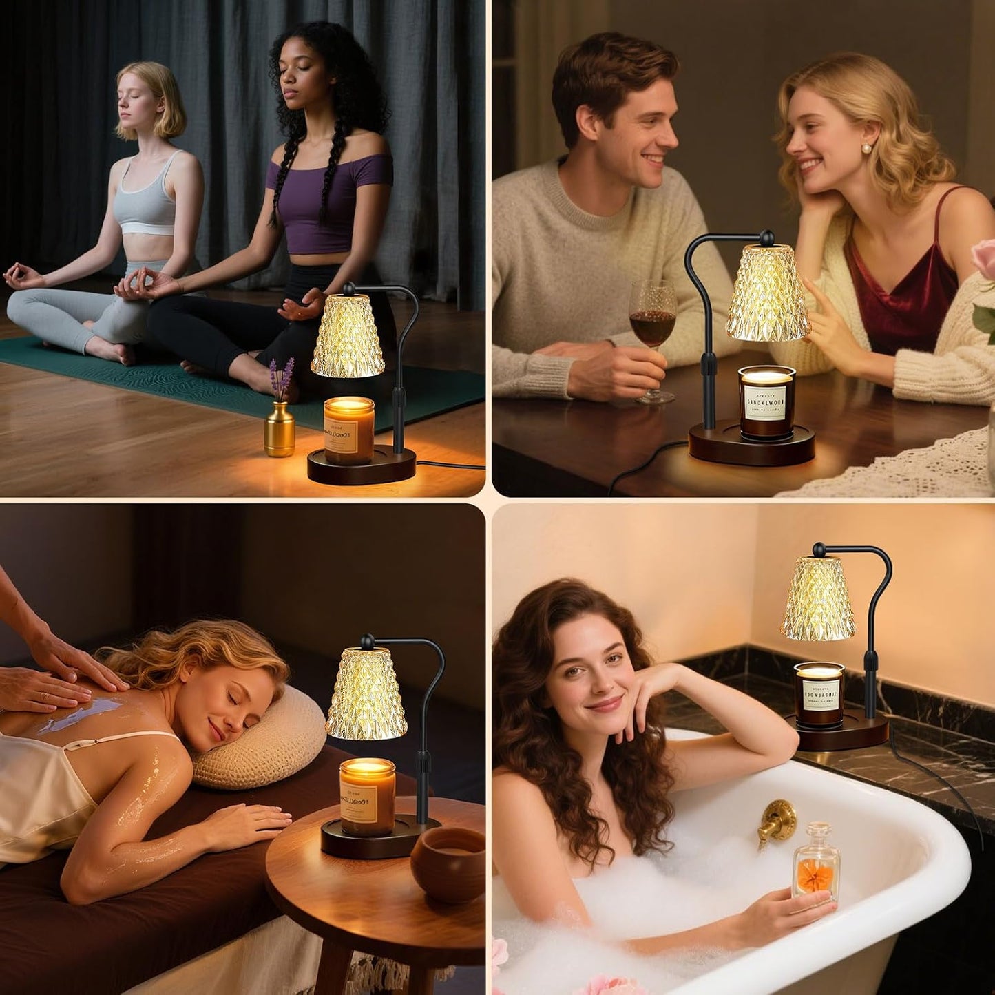 Candle Warmer Lamp with Timer Dimmer, Birthday Gifts for Women Mom, Height Adjustable Wax Melt Warmer for Jar Candles with 2 Bulbs, House Warming Gifts New Home Decor