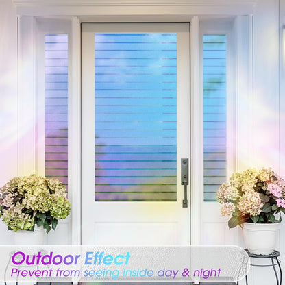 Coavas Frosted Glass Window Privacy Film, Opaque Static Cling No Glue Removable, UV & Heat Blocking Anti-Glare, Renter Friendly Decorative Covering for Bathroom Bedroom Door, 17.5 x 78.7 in