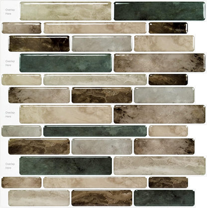 WOWSTAR 10-Sheet Peel and Stick Backsplash Tile for Kitchen, Back Splash Stick On Tiles for Kitchen Wall (Grey and Blue)
