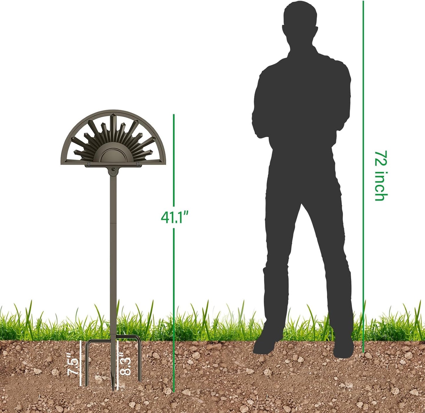 GOFORWILD Garden Hose Holder Holds 125-Feet of 5/8-Inch Hose Guage Steel | Decorative Hose Hanger Wall Mounted for Outside Yard Lawn Farm Heavy Duty Gift
