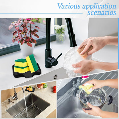 BokWin Silica Gel Soap Dish with Drain, Grey, 4.8x3.5 Inch | 1 Pack, Self Draining Soap Tray, For Shower, Bathroom and Kitchen, Sink Organizer, Bar Soap Holder