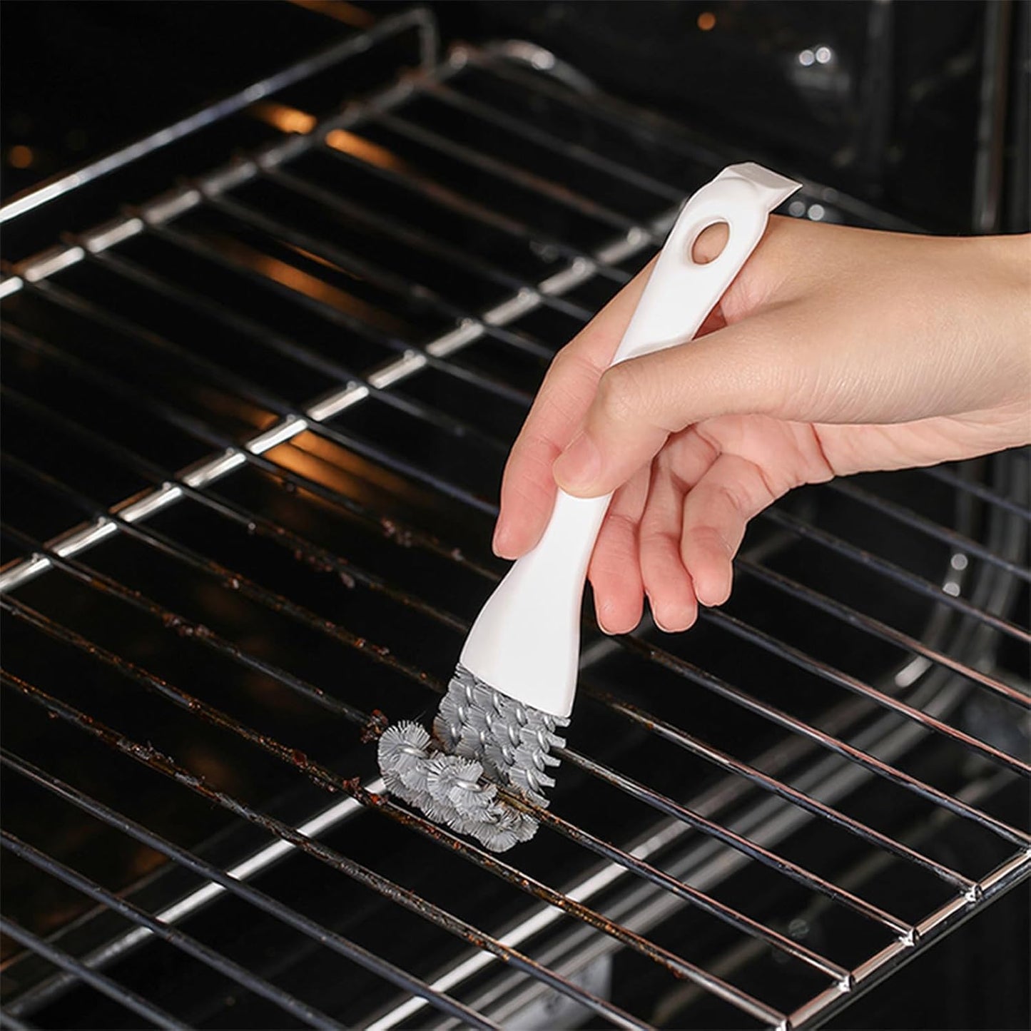 Grout Brush for Deep Cleaning – Multi-Surface Scrubber for Kitchen Sinks, Stovetops, Grill Grates, Pet Cages – Stiff Bristles Remove Stubborn Grime, Grease & Debris – Ergonomic Non-Slip Handle