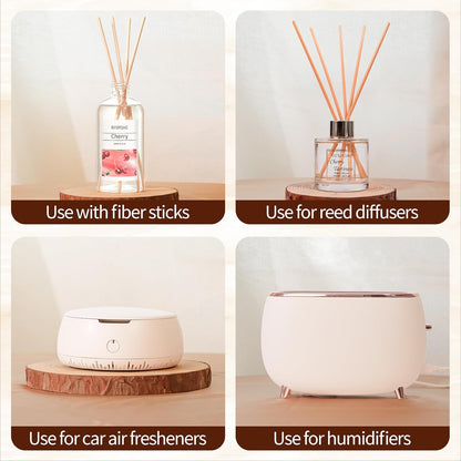 100ml Scent Diffuser with 6 Fiber Sticks, 3.5 oz Reed Diffuser Set Aromatherapy Fragrance Diffusers Air Fresheners for Home Bedroom Bathroom (Coconut)