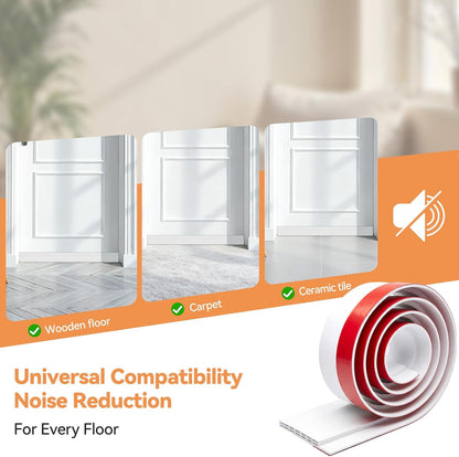 Door Draft Stopper, Ohuhu 39"L x 2"W Silicone Weather Stripping Under Door Seal for Exterior Interior Doors, 1" Widened Strong Adhesive, Soundproof Door Sweep Strip to Block Cold, Noise, Light Pests
