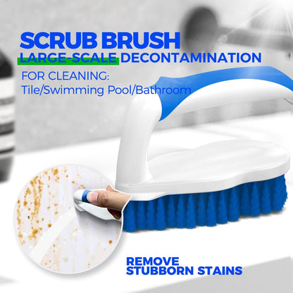 Holikme 7 Pack Deep Cleaning Brush Set, Scrub Pads with Scraper Tip for Pool Walls, Bathroom, Grout, Floor, Bike, Tub, Shower, Kitchen Surface (Green)