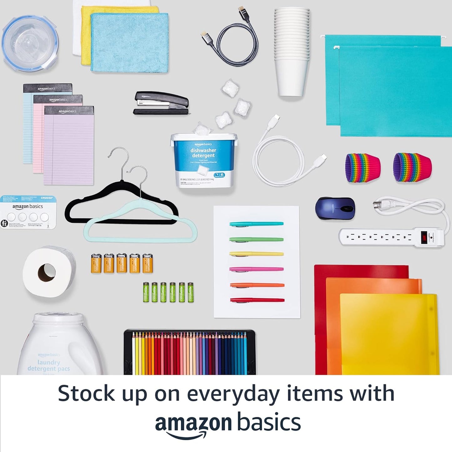 Amazon Basics Velvet Non-Slip Skirt Clothes Hangers with Clips, 360 Degree Rotatable Hook, Organize Pants and Skirts, Black/Silver, 24-Pack