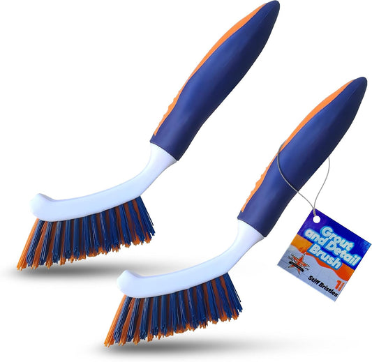 Bring It On Grout Cleaning Brush – Crevice Cleaning Brush with Stiff Nylon Bristles – Heavy-Duty Grout and Tile Cleaner Brush – Scrubbing Brush for Corners, Bathroom, Kitchen, Crevice Gaps