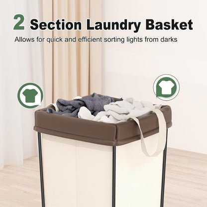 Mefirt 320L Laundry Hamper with Wheels, 3 Section Large Rolling Laundry Basket Bag with Wheels, Clothes Hamper Cart for Laundry, Bedroom, Bathroom and Dorm