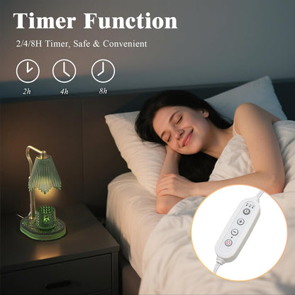 Candle Warmer Lamp with Timer & Dimmable 4-Level Brightness - Adjustable Height,for New Home Bedroom, Gifts for Women(Blue)