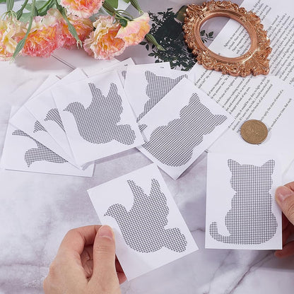 GORGECRAFT 40Pcs 2 Styles Door Window Screen Repair Patches Self-Adhesive Fiberglass Cat Pigeon Mesh Screen Repair Sticker Covering for Repair Holes Tearing Net Windows Screen 3.5 x 2.6 inch