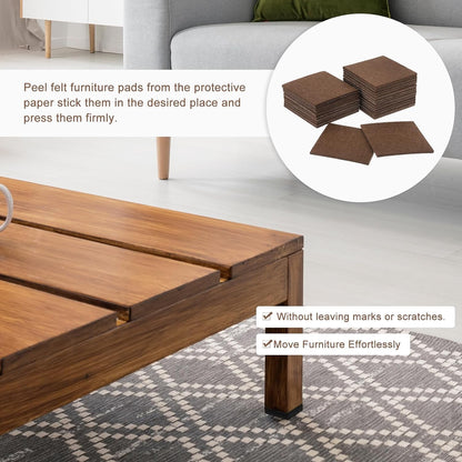 uxcell Furniture Pads, 36Pcs 1.5" - Square Self Adhesive Felt Furniture Pads, Floor Protectors for Furniture Feet Chairs Legs Hardwood Floors (Black)