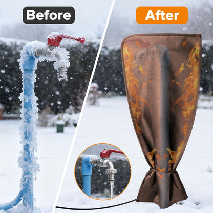 Heated Outdoor Faucet Covers for Winter Freeze Protection, 25.6" x 13.8" Outdoor Faucet Heating Cover, Reusable Waterproof Spigot Cover Winter Insulated Long Faucets Sock for Outside Faucet Hydrant
