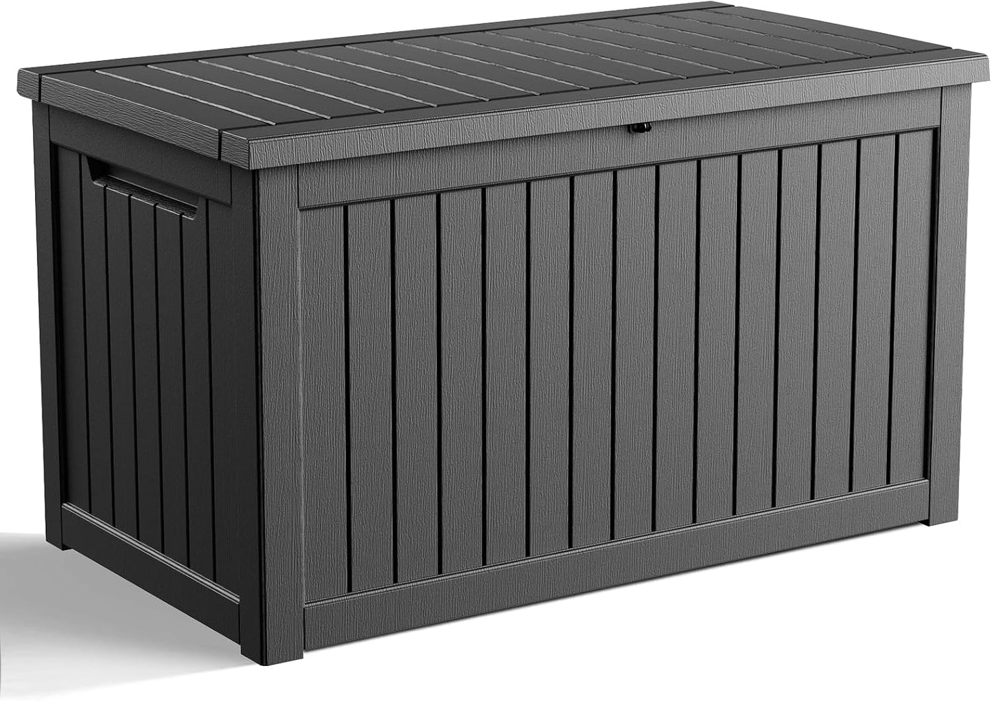 60 Gallon Outdoor Waterproof Storage Box, UV Resistant Resin Deck Box with Built-in Handle, Outdoor Storage Container for Patio Furniture, Garden Tools, Patio Cushions, Black