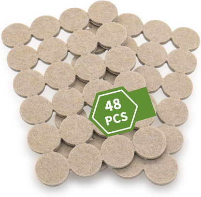 Felt Furniture Pads for Hardwood Floors 48 PCS, Furniture Pads, Floor Protectors for Hardwood Floors, Felt Pads for Furniture, Round, Dark Brown
