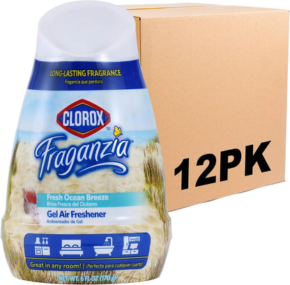 Clorox Fraganzia Gel Air Freshener Cone, Adjustable Odor Eliminating Gel with Lavender and Eucalyptus Scent for Home, Bathroom, Office, Small Spaces, Long Lasting No Battery Freshener, 6 Oz