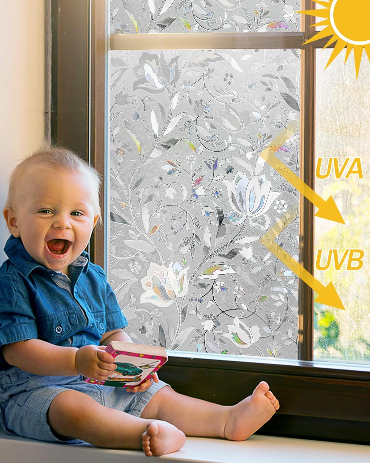 Lovepea Pure Frosted Glass Window Privacy Film 24 Hour Two Way Privacy, Removable, Static Cling, Ideal for Privacy scenarios Such as Home Office Doors and Windows (17.5 x 78.7 Inch)