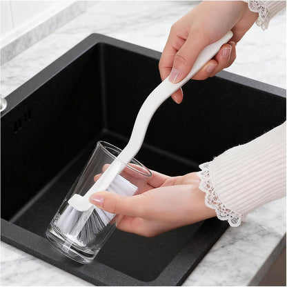 2pcs Dish Scrub Brushes with Handle for Kitchen，Small Cleaning Brush for Cup，Kitchen Sink，Blender，Crevice Cleaning Brush