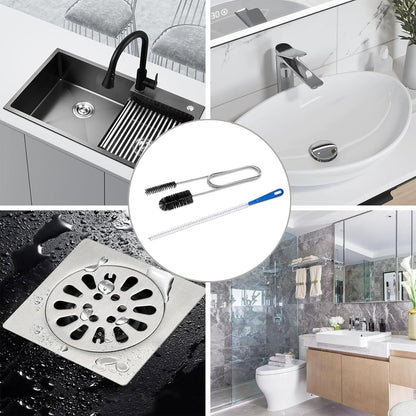 Flexible Extra Long Drain Brush, Drain Unblocker Tools,61 inch Pipe Cleaner Brush and 17.7 inch Sink Unblocker Tool, Double Ended Nylon for Curved Pipes and Slim Holes