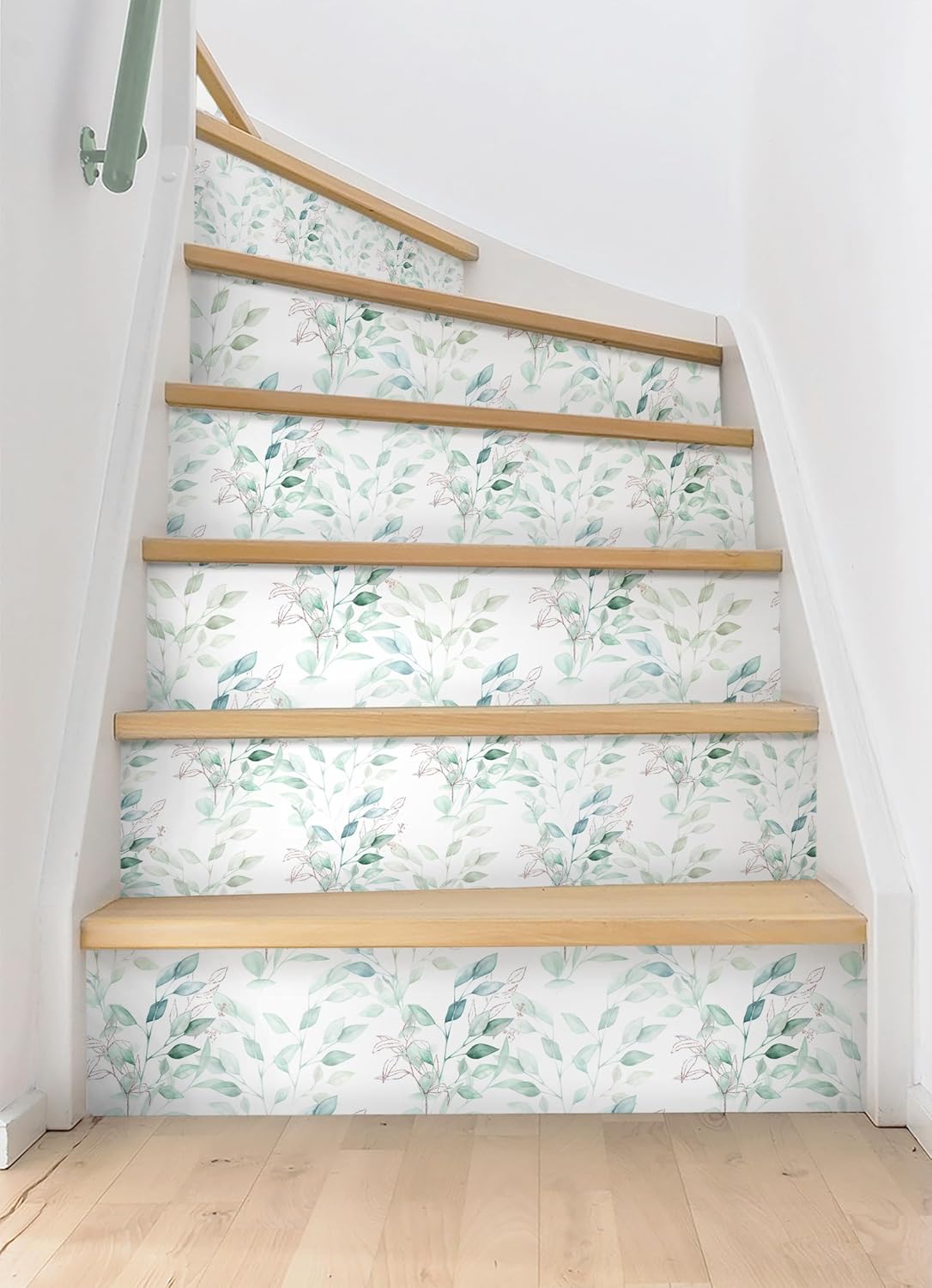HeloHo Peel and Stick Wallpaper Blue Floral Leaf Wall Paper Self Adhesive Removable Thicken Waterproof Contact Paper for Bathroom Bedroom Living Room Decor Renter Friendly Wallpaper 15.35" X 78.7"
