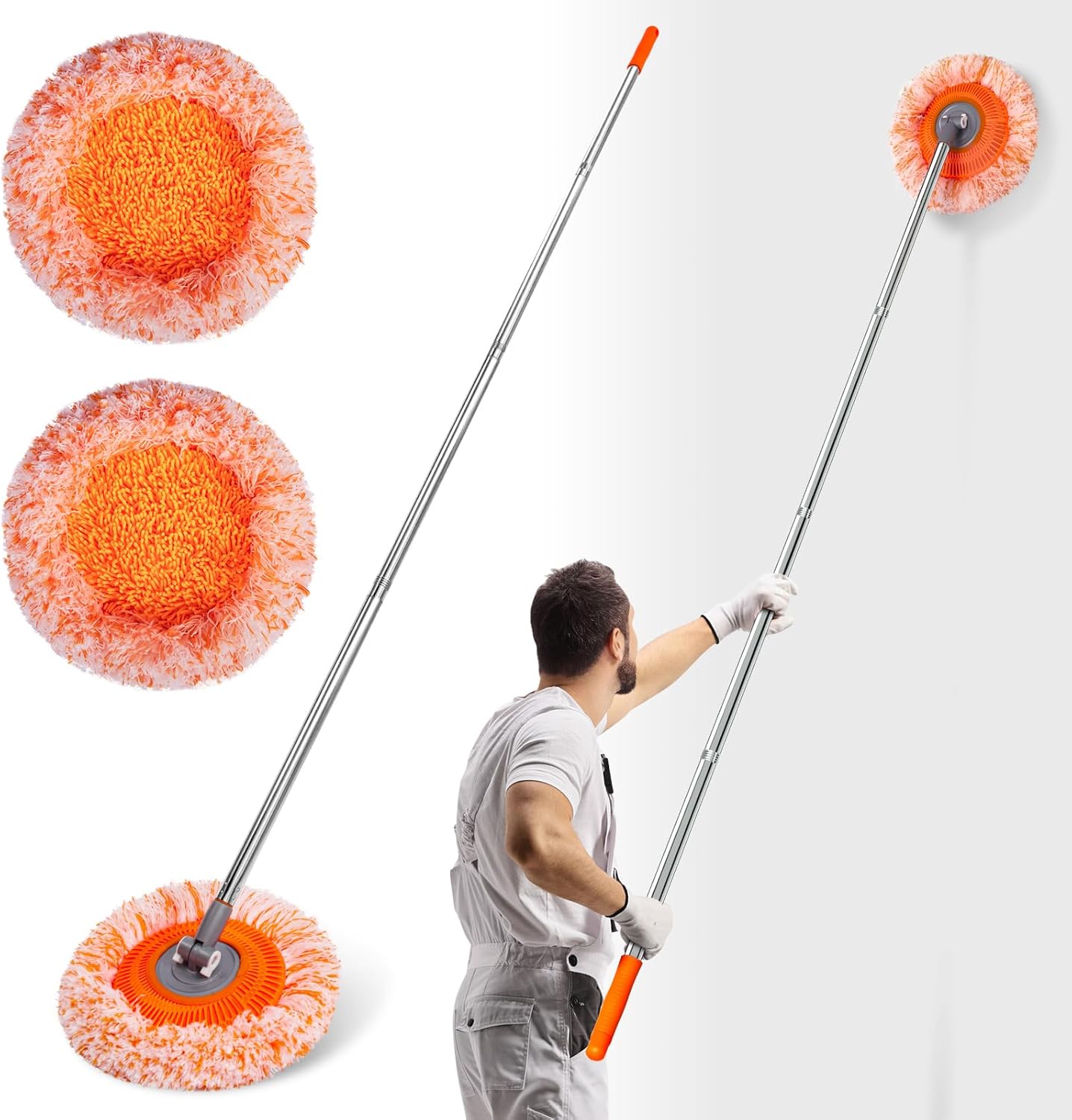Keyloland Wall Mop, Primium 68” Wall Cleaner, High-Quality Baseboard Cleaner, Professional-Grade Baseboard Cleaner Tool with Handle, Superior Quality Dust Mop, Efficient cleaning tools
