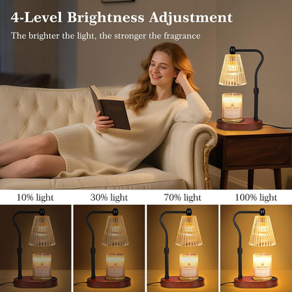 Imenlox Candle Warmer Lamp, with Timer and Dimmer, Adjustable Height, for Mom, Christmas Birthday Gifts for Women, House Warming Gifts Home Decor, Wax Warmer for Jar Candles(Amber)