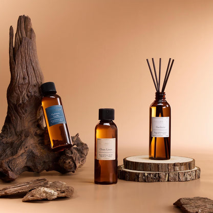 COCORRÍNA Reed Diffuser Refill Set, 10.2oz Scented Oil Refill 3 Pack, Clean Linen, Ocean Mist, Eucalyptus & Moss, Long Lasting Oil Diffuser Refill with 18 Sticks for Bathroom & Bedroom