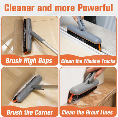 Eazer Grout Brush - Original Head,EAB02-H,180°Rotation Tile Grout Cleaning Tool, V-Shape Shower Scrubber Cleaner Stiff Bristle for Cleaning Bathroom Wall, Baseboards（Pole Not Included）