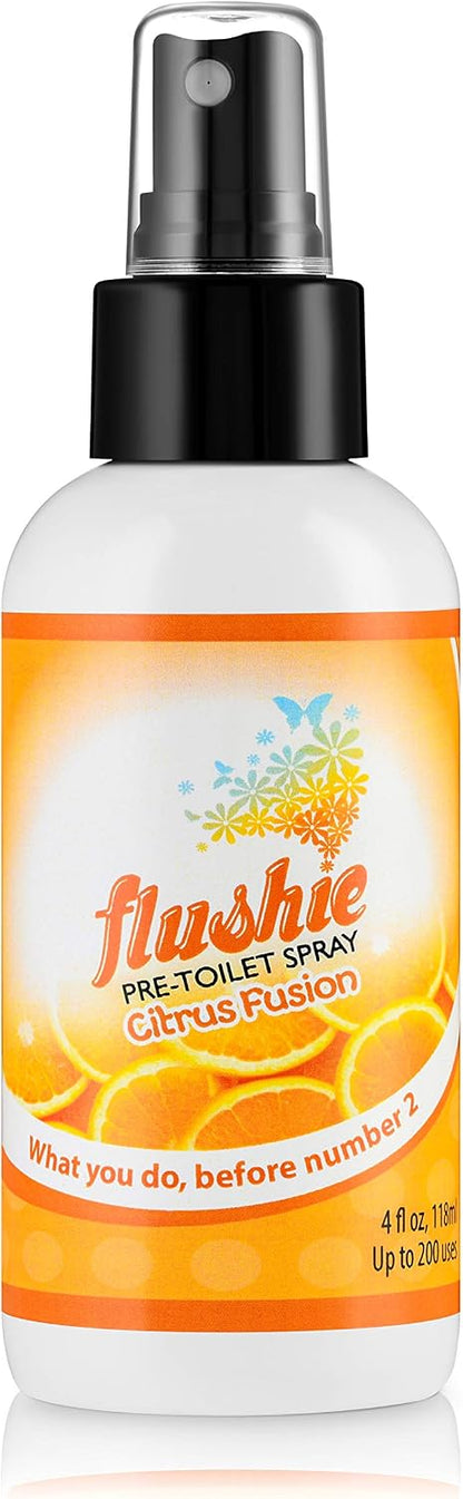 Flushie Pre-Toilet Spray Travel Size Toiletries Bathroom Spray for Toilet Deodorizer Traveling Essentials - Poop Odor Eliminator (Linen, 1oz 3pack)